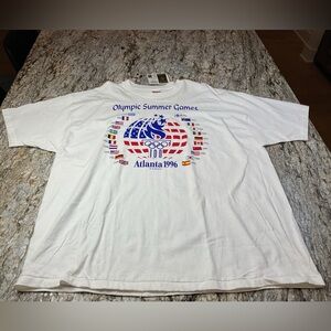 Olympics Vintage Flags 1996 Atlanta USA T-Shirt Hanes XXXL NWT